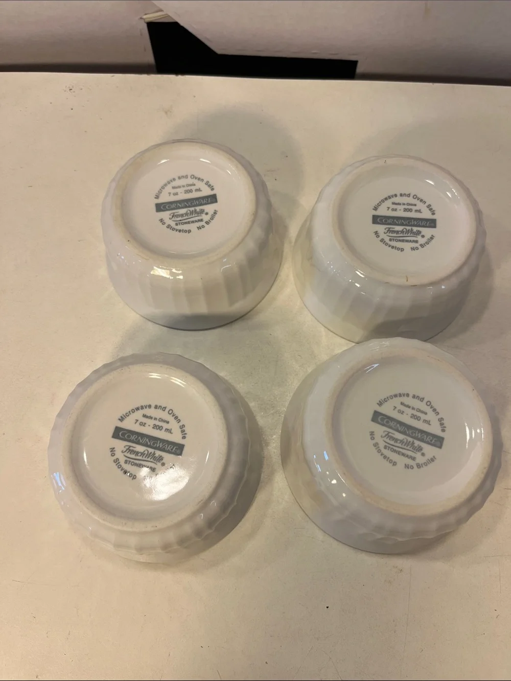 Corningware White Ceramic Ramekin Set of 4